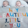 Hey Beautiful Little You Knit Baby Throw