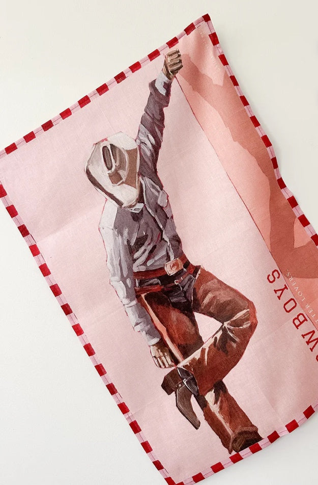 Cowboy Lover Linen Tea Towel