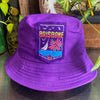 Black and Purple Reversible Vintage Patch Bucket Hat