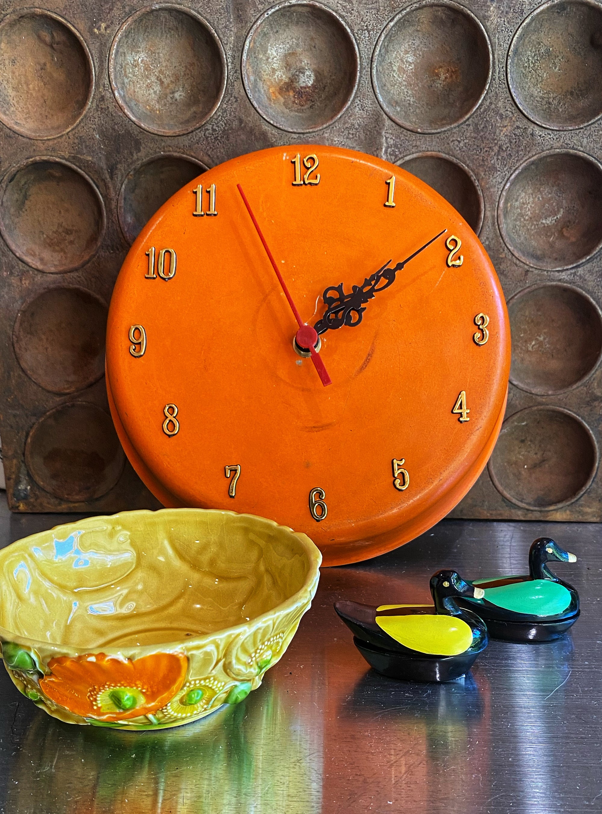 Upcycled Orange Cake Tin Clock
