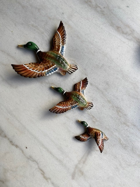 3 x Ceramic Flying Ducks