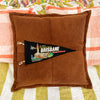 Brown Brisbane Vintage Pennant Flag Cushion