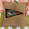 Beige Corduroy Nobby Beach Vintage Pennant Flag Cushion