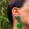 Statement Emerald Droplet Earrings