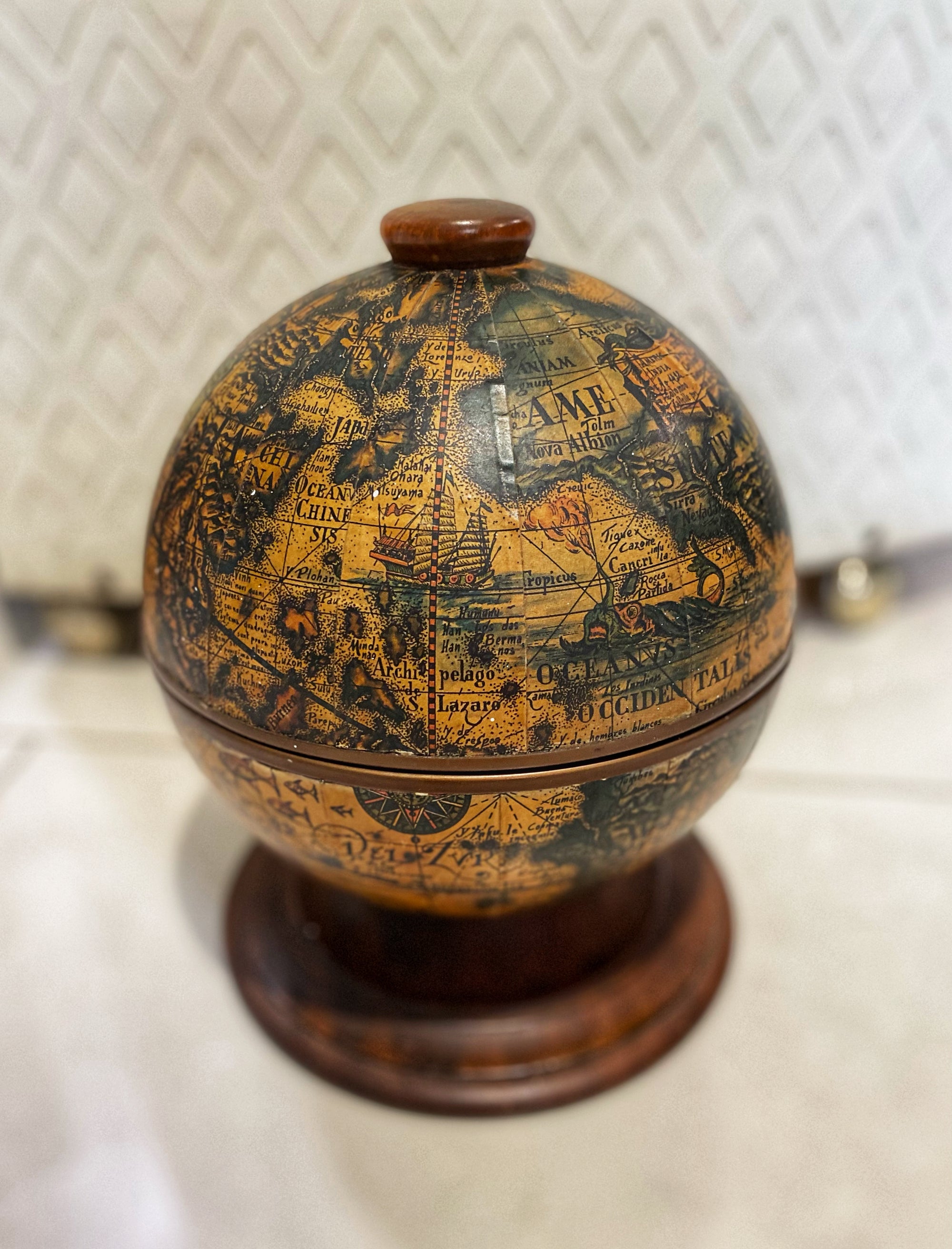 Vintage Italian 1960s Globe Ice Bucket