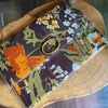 Brown Floral Upcycled Curtain to Clutch/Shoulder Bag