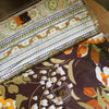 Brown Floral Upcycled Curtain to Clutch/Shoulder Bag