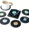 Vinyl Retro Coasters with Record Player Holder