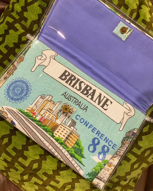 Expo Conference 88 Brisbane Tea Towel-to-clutch bag